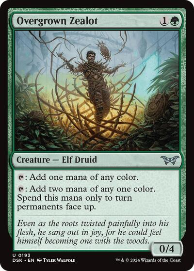 2024 Magic: The Gathering: Duskmourn: House of Horror (DSK) - Overgrown Zealot (#193, Uncommon) (, Near Mint)