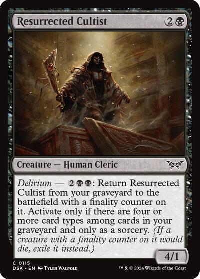 2024 Magic: The Gathering: Duskmourn: House of Horror (DSK) - Resurrected Cultist (#115, Common) (Foil, Near Mint)