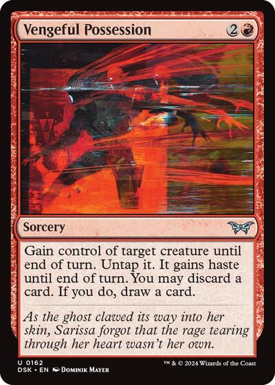 2024 Magic: The Gathering: Duskmourn: House of Horror (DSK) - Vengeful Possession (#162, Uncommon)