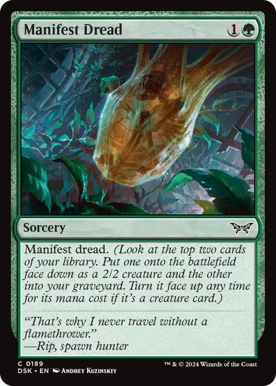 2024 Magic: The Gathering: Duskmourn: House of Horror (DSK) - Manifest Dread (#189, Common) (Foil, Near Mint)