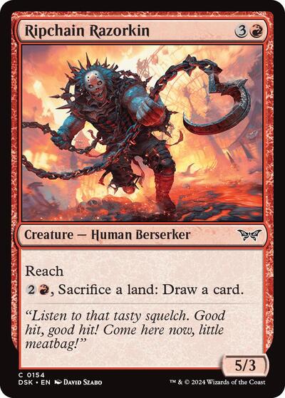 2024 Magic: The Gathering: Duskmourn: House of Horror (DSK) - Ripchain Razorkin (#154, Common) (Foil, Near Mint)