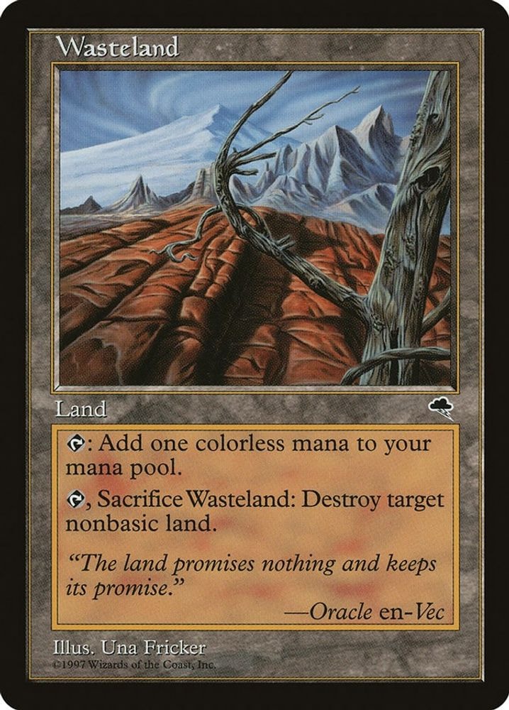 1997 Magic: The Gathering: Tempest (TMP) - Wasteland (#330, Uncommon) (, Near Mint)