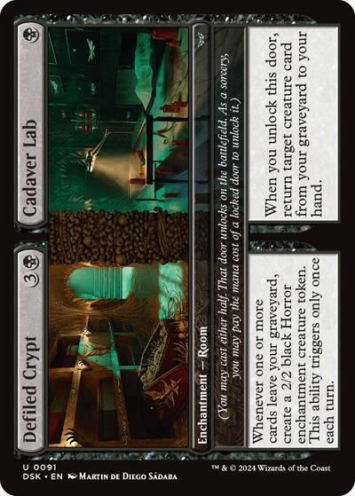 2024 Magic: The Gathering: Duskmourn: House of Horror (DSK) - Defiled Crypt Cadaver Lab (#91, Uncommon) (, Near Mint)