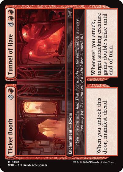 2024 Magic: The Gathering: Duskmourn: House of Horror (DSK) - Ticket Booth Tunnel of Hate (#158, Common) (Foil, Near Mint)