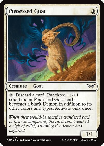 2024 Magic: The Gathering: Duskmourn: House of Horror (DSK) - Possessed Goat (#25, Common) (Foil, Near Mint)