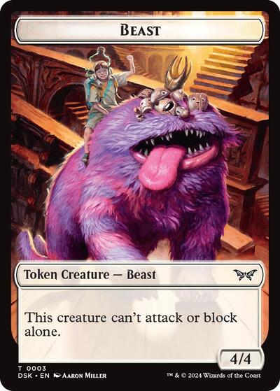 2024 Magic: The Gathering: Duskmourn: House of Horror (DSK) - Beast Token (#3, T) (, Near Mint)