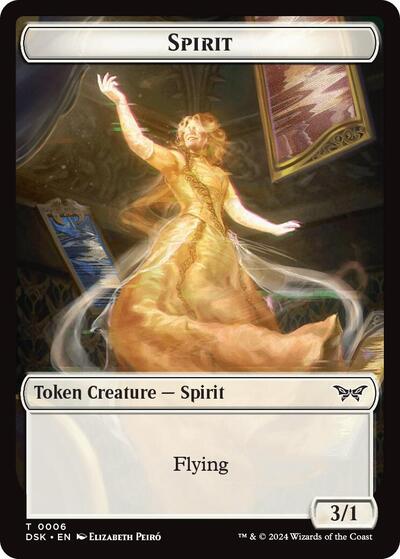 2024 Magic: The Gathering: Duskmourn: House of Horror (DSK) - Spirit Token 0006 (#6, T) (, Near Mint)