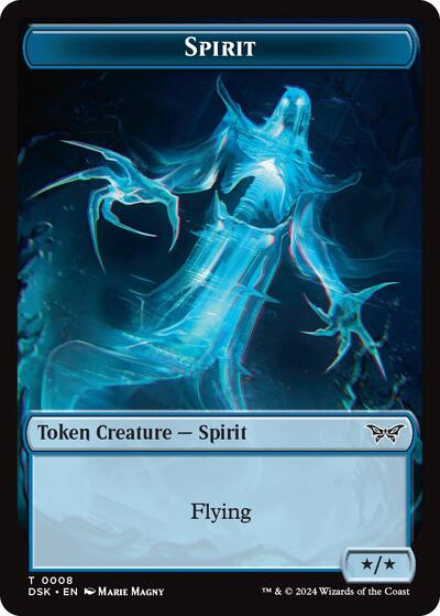 2024 Magic: The Gathering: Duskmourn: House of Horror (DSK) - Spirit 0008 Manifest Double Sided Token (#8 // 18, T) (, Near Mint)