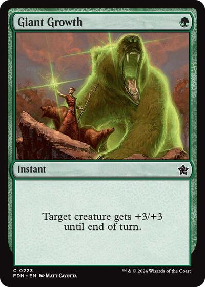 2024 Magic: The Gathering: Foundations (FDN) - Giant Growth (#223, Common) (Foil, Near Mint)