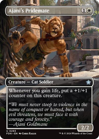2024 Magic: The Gathering: Foundations (FDN) - Ajanis Pridemate Borderless (#293, Uncommon) (, Near Mint)