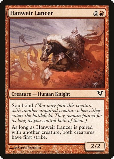 2012 Magic: The Gathering: Avacyn Restored (AVR) - Hanweir Lancer (#138, Common) (, Near Mint)