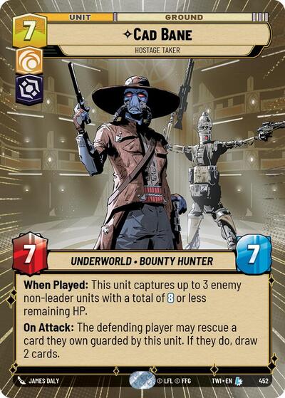 2024 Star Wars: Unlimited: Twilight of the Republic (TWI) - Cad Bane Hostage Taker Hyperspace (#452, Legendary) (, Near Mint)
