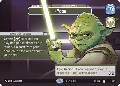 2024 Star Wars: Unlimited: Twilight of the Republic (TWI) - Yoda Sensing Darkness Showcase (#261, Rare) (Foil, Near Mint)