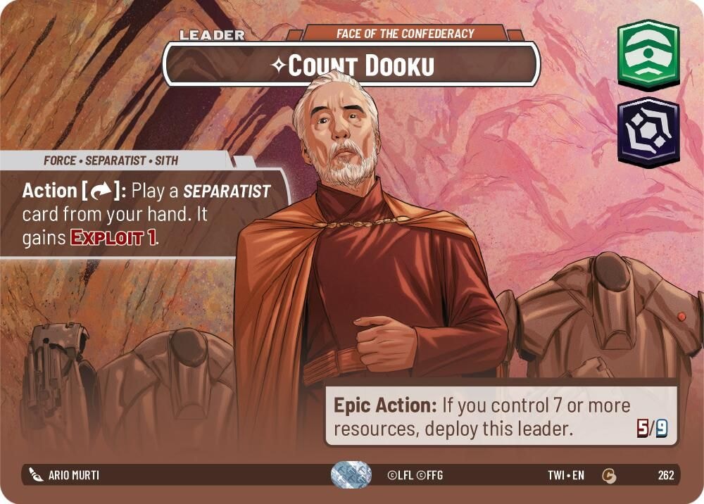 2024 Star Wars: Unlimited: Twilight of the Republic (TWI) - Count Dooku Face of the Confederacy Showcase (#262, Common) (Foil, Near Mint)