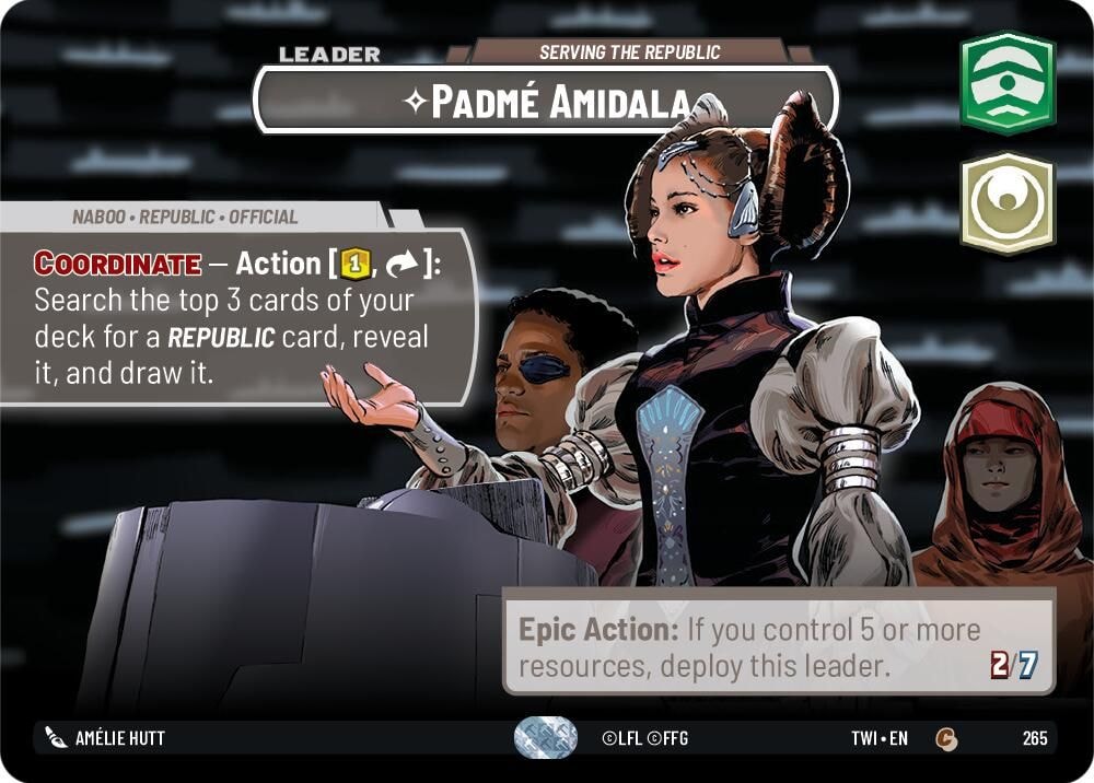 2024 Star Wars: Unlimited: Twilight of the Republic (TWI) - Padme Amidala Serving the Republic Showcase (#265, Common) (Foil, Near Mint)