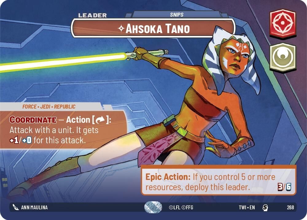 2024 Star Wars: Unlimited: Twilight of the Republic (TWI) - Ahsoka Tano Snips Showcase (#268, Special) (Foil, Near Mint)