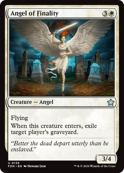2024 Magic: The Gathering: Foundations (FDN) - Angel of Finality (#136, Uncommon) (, Near Mint)