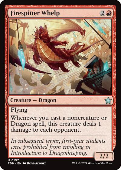 2024 Magic: The Gathering: Foundations (FDN) - Firespitter Whelp 0197 (#197, Uncommon)