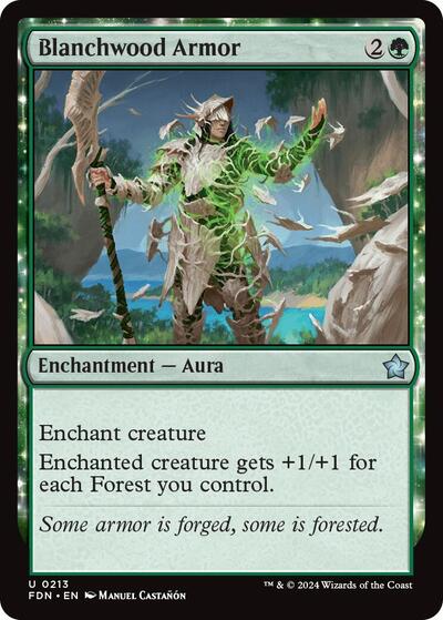 2024 Magic: The Gathering: Foundations (FDN) - Blanchwood Armor (#213, Uncommon) (, Near Mint)