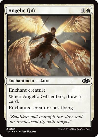 2024 Magic: The Gathering: Foundations Jumpstart (J25) - Angelic Gift (#165, Common) (, Near Mint)