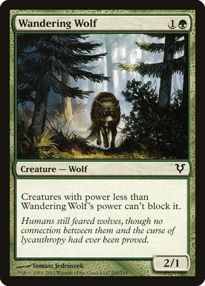 2012 Magic: The Gathering: Avacyn Restored (AVR) - Wandering Wolf (#202, Common) (, Lightly Played)