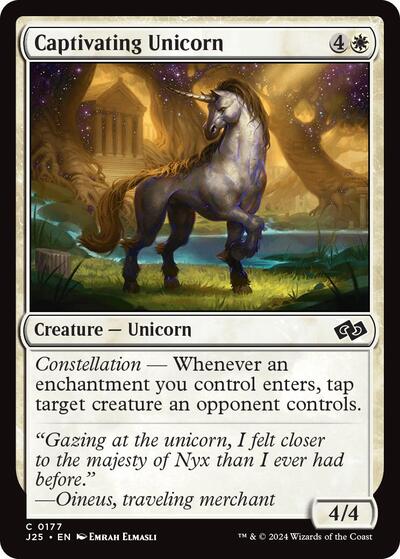 2024 Magic: The Gathering: Foundations Jumpstart (J25) - Captivating Unicorn (#177, Common) (, Near Mint)