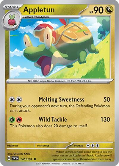 2024 Pokemon: SV08: Surging Sparks (SSP) - Appletun 140 191 (#140/191, Uncommon) (, Near Mint)
