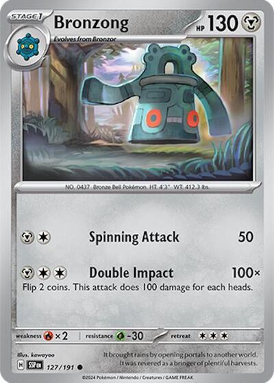 2024 Pokemon: SV08: Surging Sparks (SSP) - Bronzong (#127/191, Common) (, Near Mint)