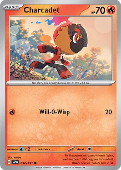 2024 Pokemon: SV08: Surging Sparks (SSP) - Charcadet 032 191 (#032/191, Common) (, Near Mint)