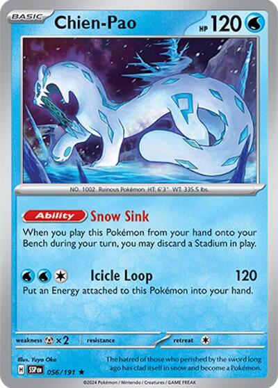 2024 Pokemon: SV08: Surging Sparks (SSP) - Chien Pao (#056/191, Rare) (Holofoil, Near Mint)