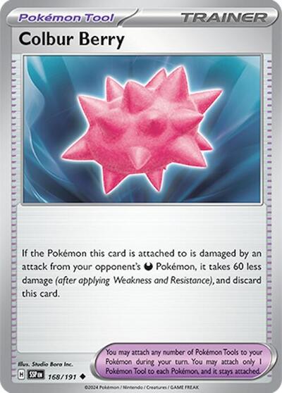 2024 Pokemon: SV08: Surging Sparks (SSP) - Colbur Berry (#168/191, Uncommon) (, Near Mint)