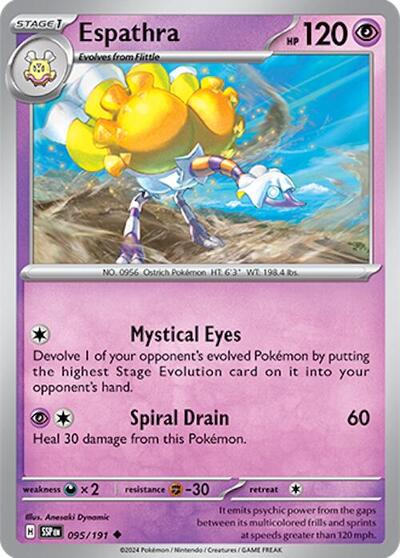 2024 Pokemon: SV08: Surging Sparks (SSP) - Espathra (#095/191, Uncommon) (, Near Mint)