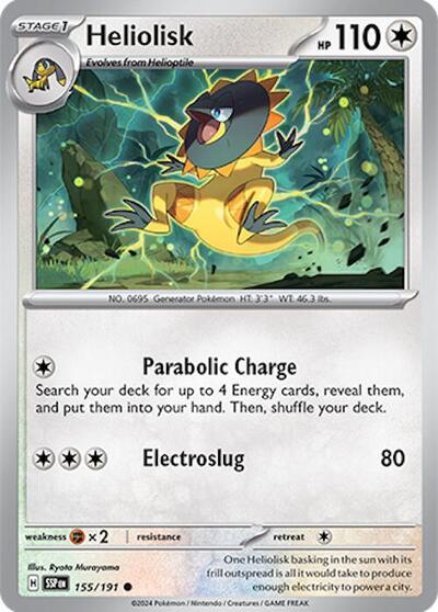 2024 Pokemon: SV08: Surging Sparks (SSP) - Heliolisk (#155/191, Common) (, Near Mint)