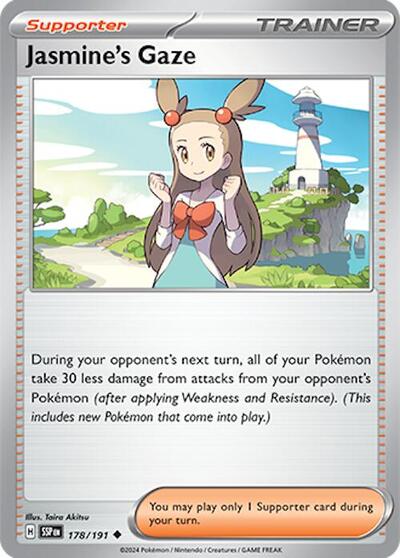 2024 Pokemon: SV08: Surging Sparks (SSP) - Jasmines Gaze 178 191 (#178/191, Uncommon) (, Near Mint)