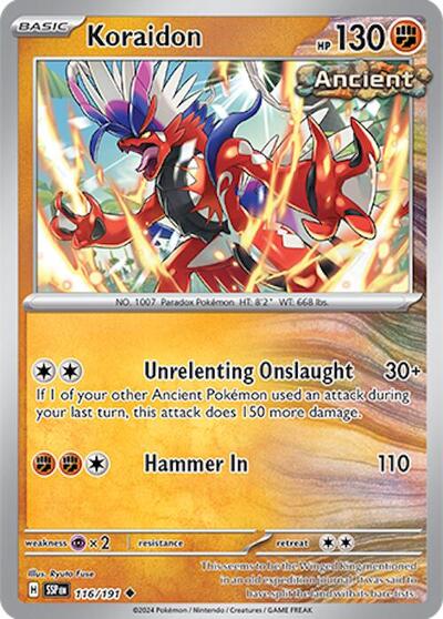 2024 Pokemon: SV08: Surging Sparks (SSP) - Koraidon (#116/191, Uncommon) (, Near Mint)