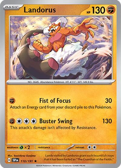 2024 Pokemon: SV08: Surging Sparks (SSP) - Landorus (#110/191, Rare) (Holofoil, Near Mint)