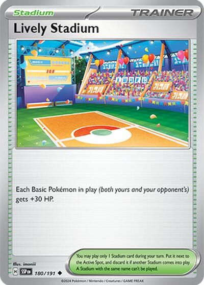 2024 Pokemon: SV08: Surging Sparks (SSP) - Lively Stadium (#180/191, Uncommon) (, Near Mint)