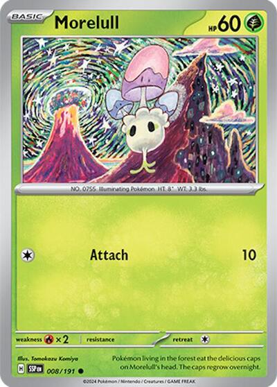 2024 Pokemon: SV08: Surging Sparks (SSP) - Morelull (#008/191, Common) (, Near Mint)