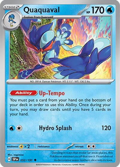 2024 Pokemon: SV08: Surging Sparks (SSP) - Quaquaval (#052/191, Uncommon) (, Near Mint)