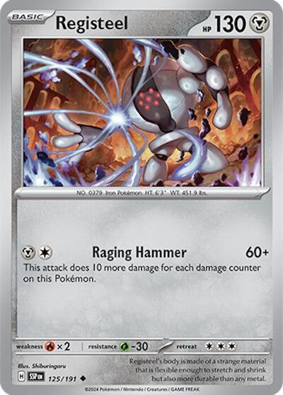 2024 Pokemon: SV08: Surging Sparks (SSP) - Registeel (#125/191, Uncommon) (, Near Mint)