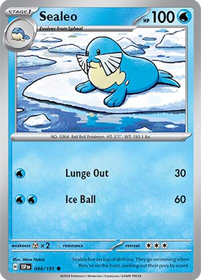 2024 Pokemon: SV08: Surging Sparks (SSP) - Sealeo (#044/191, Common) (, Near Mint)