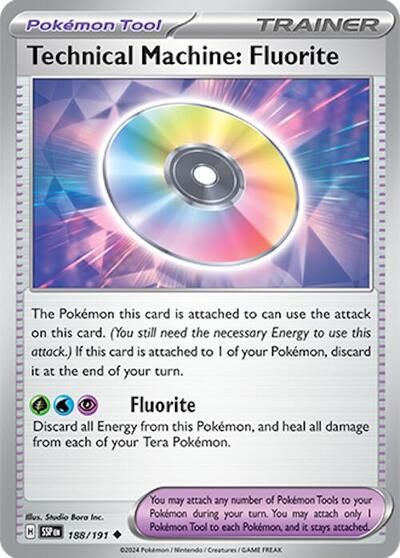 2024 Pokemon: SV08: Surging Sparks (SSP) - Technical Machine Fluorite (#188/191, Uncommon) (, Near Mint)