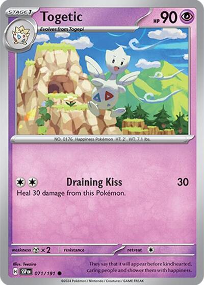 2024 Pokemon: SV08: Surging Sparks (SSP) - Togetic (#071/191, Common) (, Near Mint)