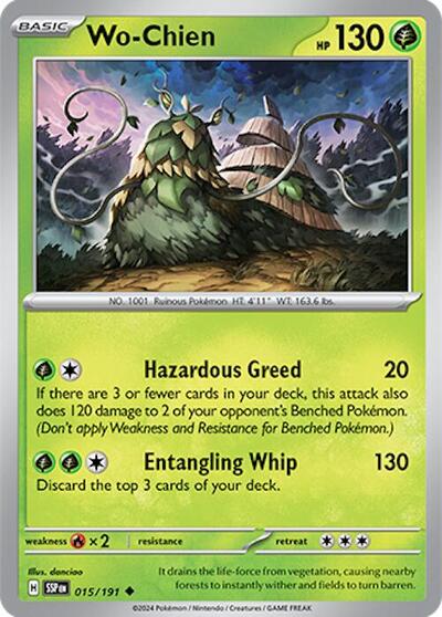 2024 Pokemon: SV08: Surging Sparks (SSP) - Wo Chien (#015/191, Uncommon) (, Near Mint)