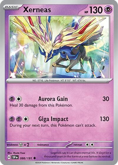 2024 Pokemon: SV08: Surging Sparks (SSP) - Xerneas (#088/191, Uncommon) (, Near Mint)