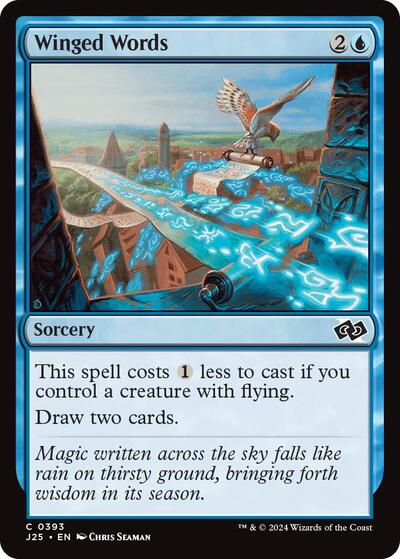 2024 Magic: The Gathering: Foundations Jumpstart (J25) - Winged Words (#393, Common) (, Near Mint)