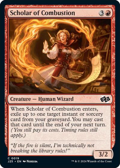 2024 Magic: The Gathering: Foundations Jumpstart (J25) - Scholar of Combustion (#19, Common) (, Near Mint)