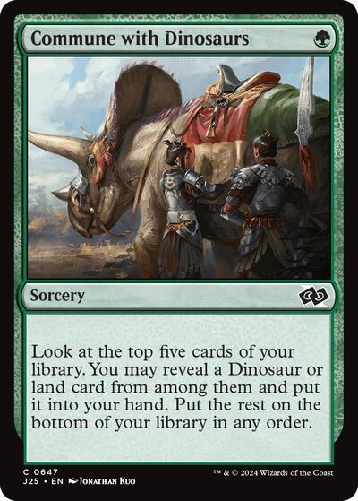 2024 Magic: The Gathering: Foundations Jumpstart (J25) - Commune with Dinosaurs (#647, Common) (, Near Mint)