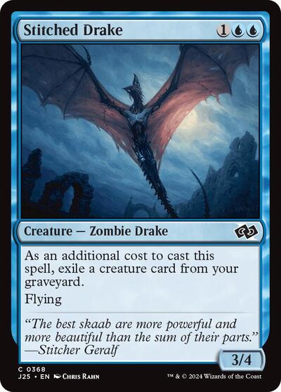 2024 Magic: The Gathering: Foundations Jumpstart (J25) - Stitched Drake (#368, Common) (, Near Mint)