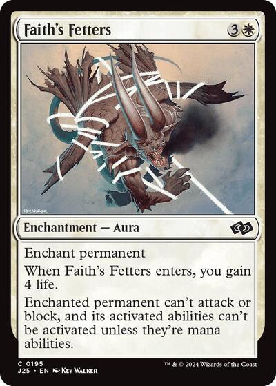 2024 Magic: The Gathering: Foundations Jumpstart (J25) - Faiths Fetters (#195, Common) (, Near Mint)